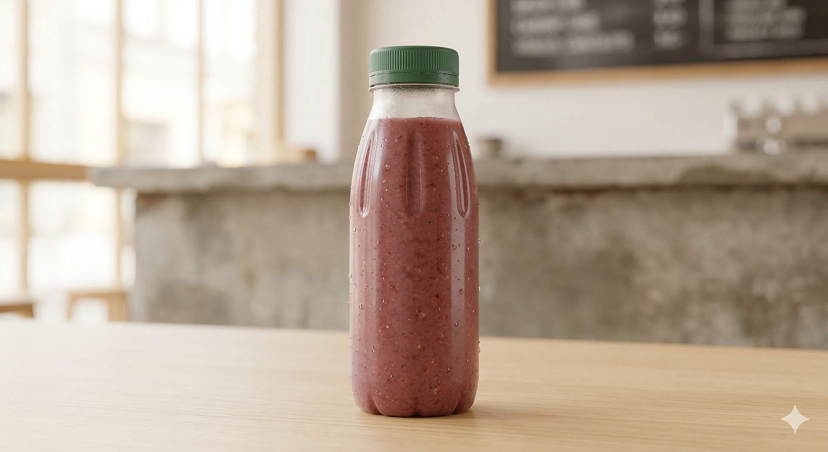 Náhľad produktu firmy A – ovocno-ovsený nápoj v plastovej fľaši